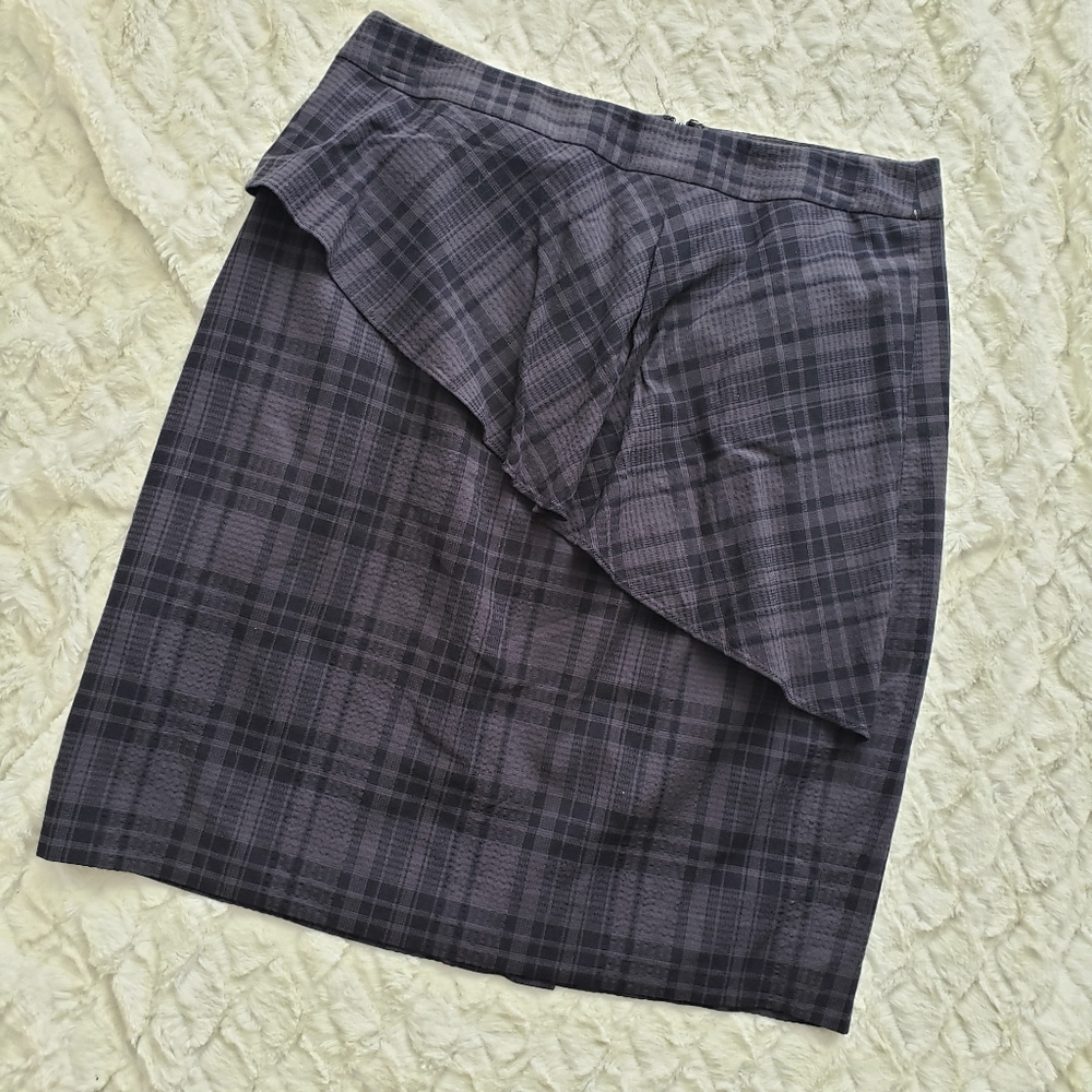 Banana Republic Navy Blue Plaid Skirt
